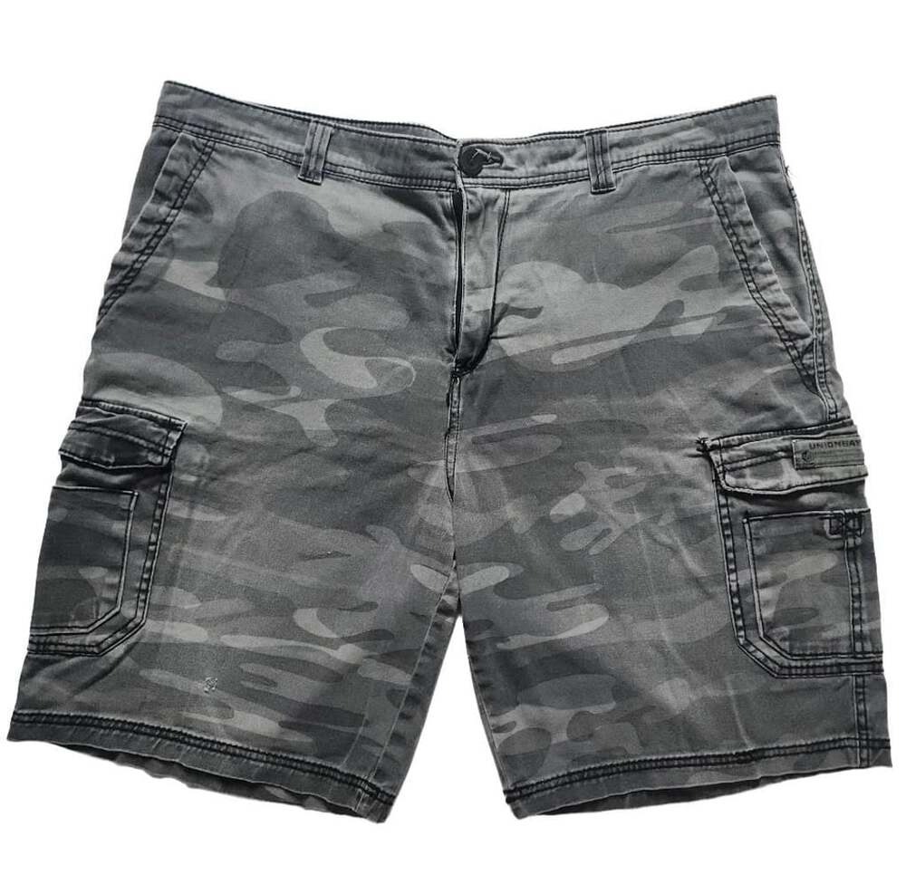 Unionbay Men's Camo Cargo Shorts Gray Stretch Size 42